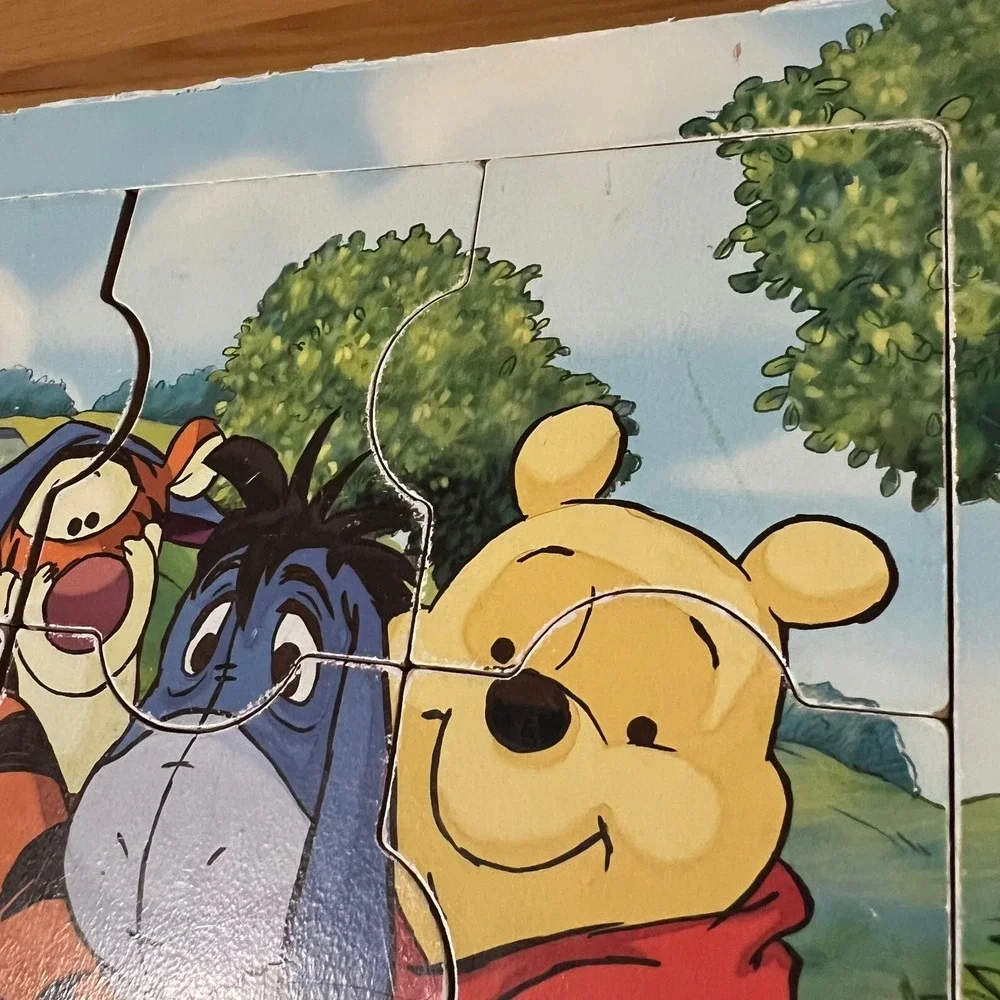 Disney Winnie the Pooh Tigger‎ Eeyore Piglet 9 PC Wooden Puzzle Milton Bradley